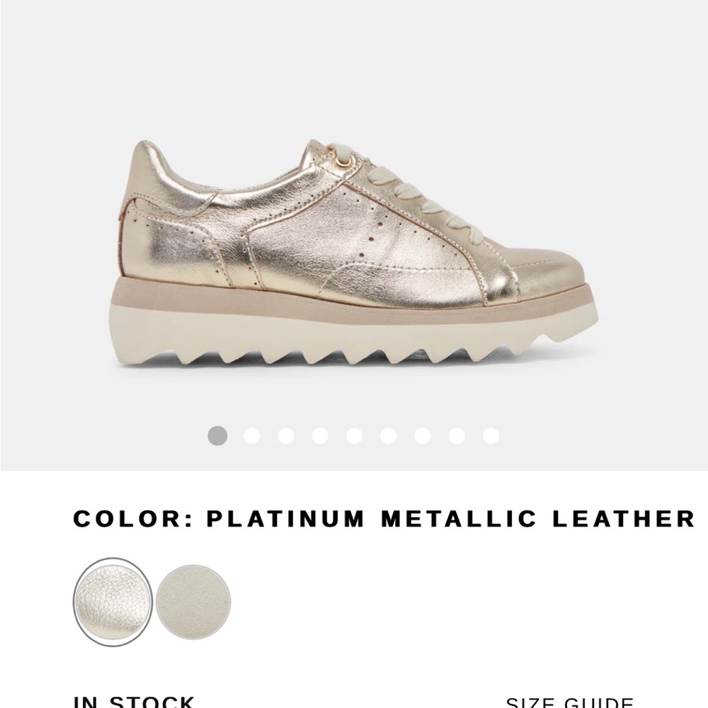 Platinum Dolce Vita Sneakers with Metallic Leather and Chunky Sole